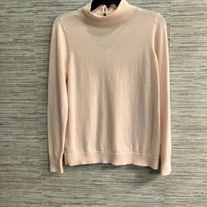 ANN TAYLOR LOFT- Sz M - Mock Turtle Neck Sweater - V-Neck/Accent Closure on Back